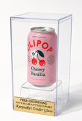 Beer or Soda Can Personalized Acrylic Display Case with Custom Riser Base - Free Engraving