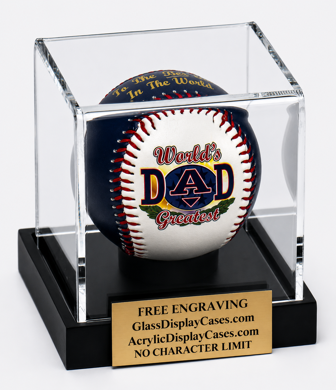 Personalized Baseball Display Case: Acrylic Holder with Engraved Name Plate