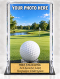 Personalized Golf Ball Display Case: Hole In One Award with Your Photo Printed and Installed
