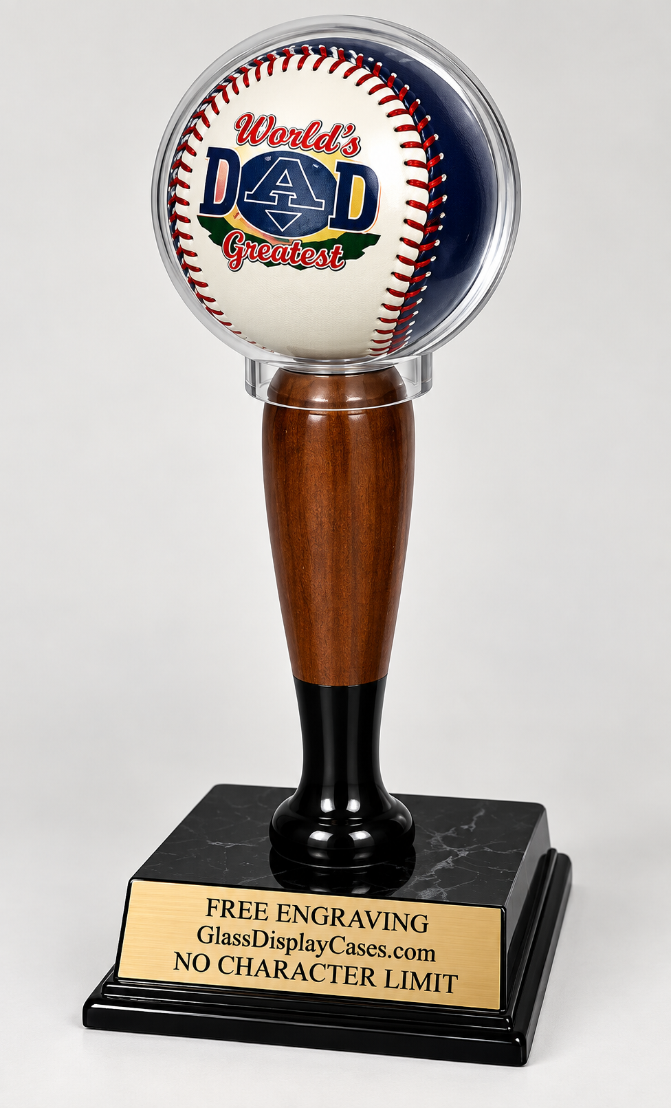 Personalized Baseball Display Case: Engraved Trophy Ball Holder