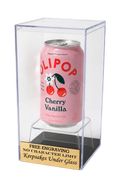 Beer or Soda 12oz Can Personalized Acrylic Display Case with Riser Base Free Engraving