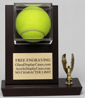 Lacrosse Ball Personalized Wood and Acrylic Desktop Display Case with Cherry Finish - Free Engraving