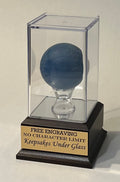 Personalized Lacrosse Ball Display Case: Engraved Nameplate, Cherry or Black Finish Base