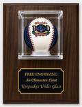Walnut Baseball Display Case: Wall Mount, Free Engraving