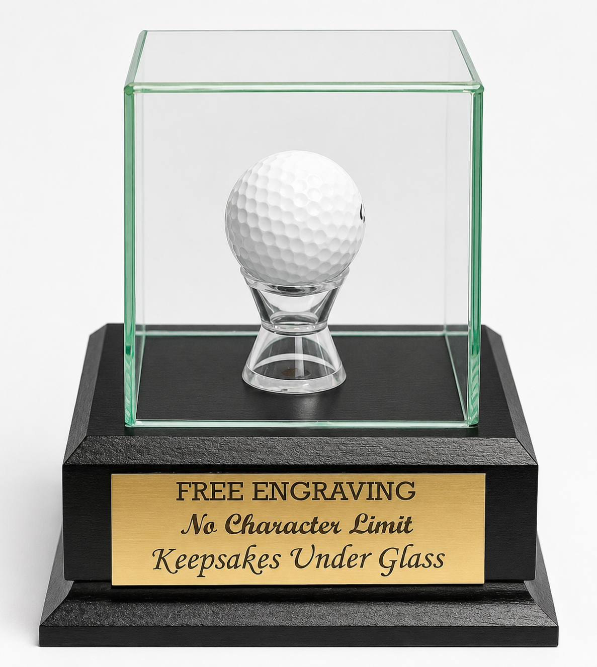 Personalized Golf Ball Display Case: Hole In One Award with Engraved Plate