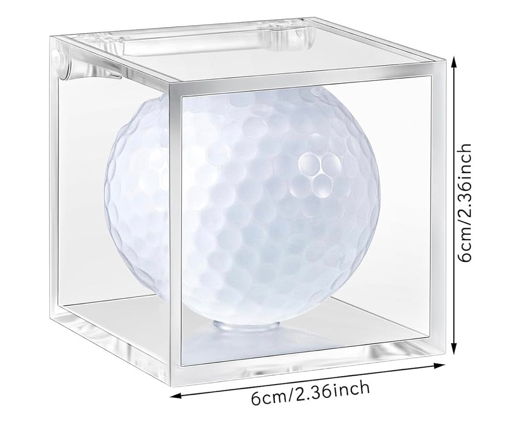 Acrylic Golf Ball Display Case | Hole In One Award with Free Engraved Plate | PGA Regulation Size Ball Holder