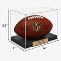 Football Personalized Acrylic Display Case for NFL and NCAA Balls.  “Fully Assembled”