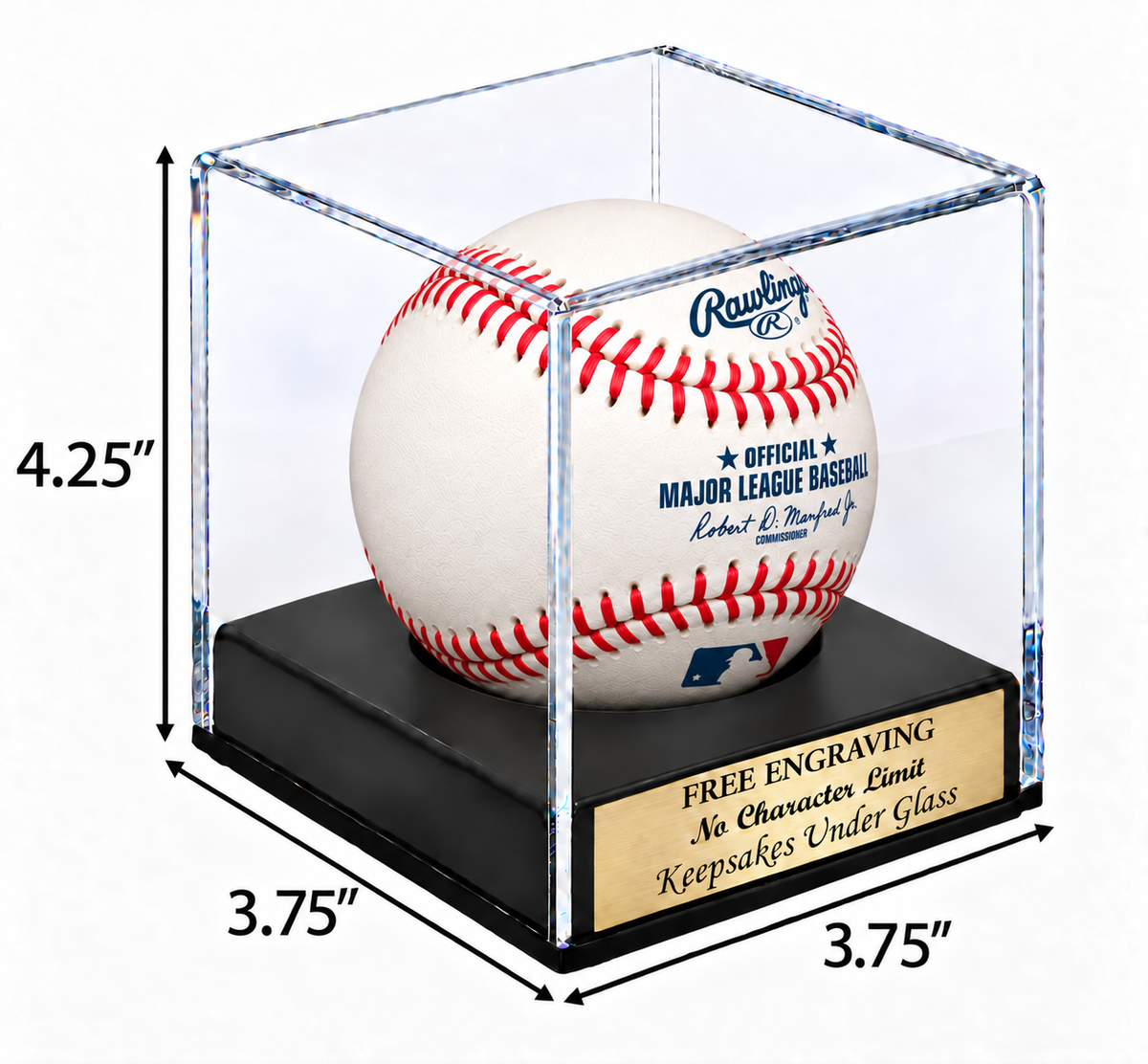 Personalized Baseball Display Case: Acrylic Holder with Engraved Name Plate