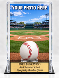 Baseball Personalized Acrylic Display Case with Your Photo Printed and Installed