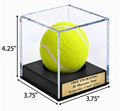 Tennis Ball Personalized Acrylic Display Case: Custom Engraving