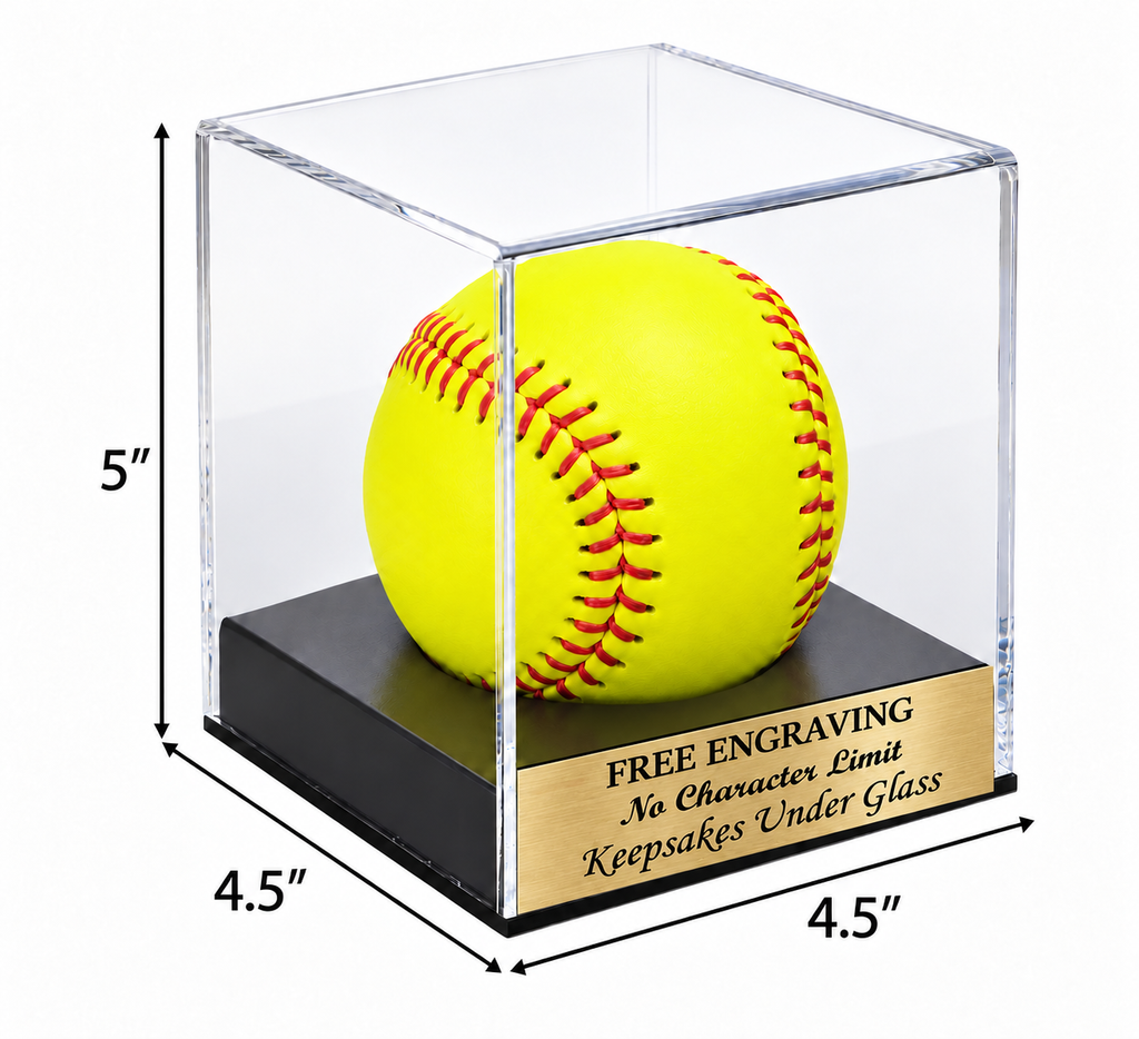 Softball Acrylic Personalized Display Case For An 11" or 12" Ball.