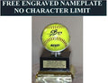 Personalized Softball Display Case: Acrylic Round Holder with Engraved Plate