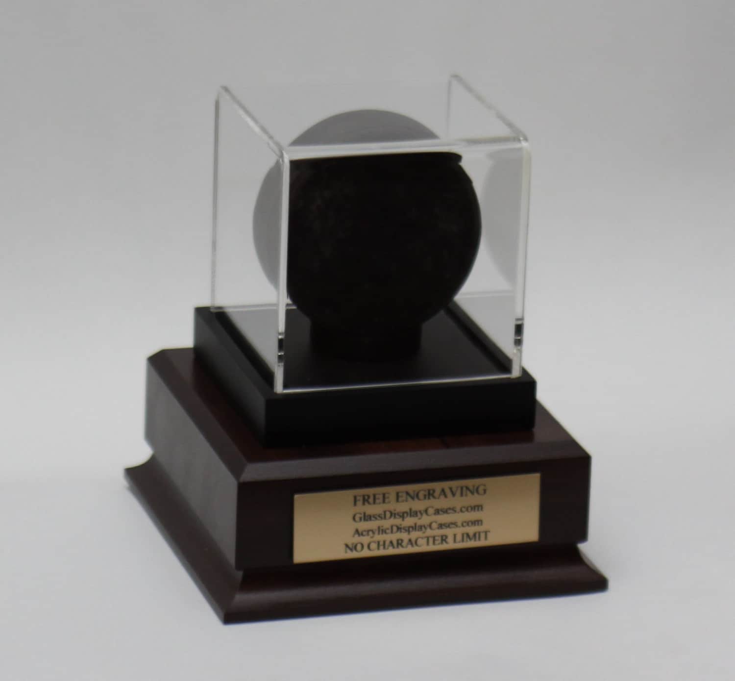Personalized Hockey Puck Display Case: Engraved Acrylic with Wood Base