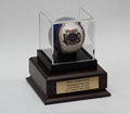 Personalized Baseball Display Case: Acrylic with Cherry or Black Finish Wood Base