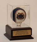 Personalized Baseball Display Case: Acrylic with Cherry or Black Finish Wood Base. Free Engraving