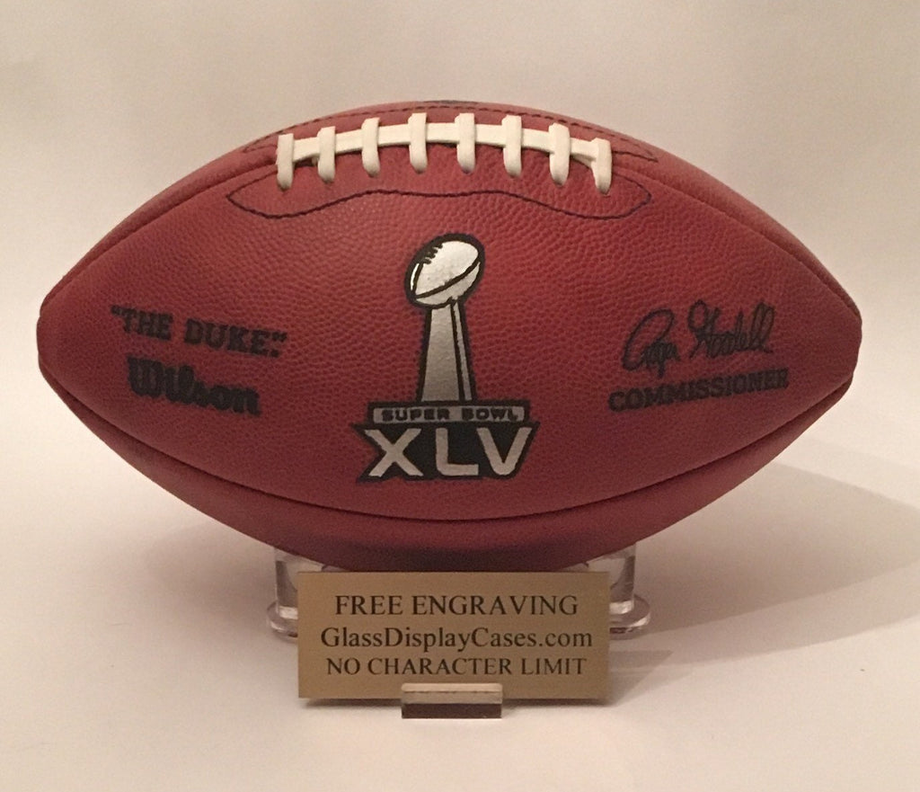 Football Display Stand: Acrylic Pylon Ball Holder with Free Engraving