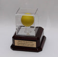 Lacrosse Ball Personalized Acrylic Display Case with Piano Finish Rose Wood Platform Base -