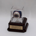 Baseball Personalized Acrylic Display Case with Piano Finish Rose Wood Platform Base -