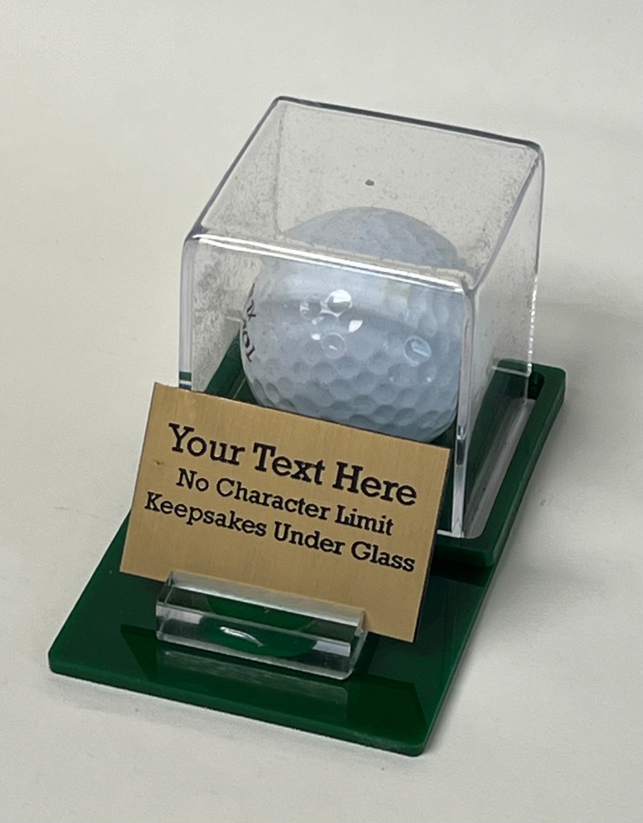 Personalized Golf Ball Display Case: Engraved Acrylic Award with Custom Base