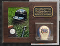 Engraved Baseball Display Case: 4x6 Photo, Wall Mount or Tabletop, Cherry Finish Wood Plaque