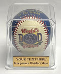 Beveled Acrylic Baseball Display Case with Custom Engraved Stand, Personalized Name Plate, Perfect for Sports Fans