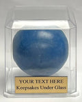 Lacrosse Ball Display Case: Beveled Edges, Custom Engraved Stand