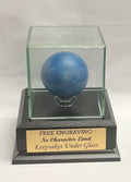 Personalized Lacrosse Ball Display Case: Mahogany or Black Wood Base