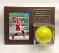 Personalized Softball - 5x7 Picture Display Case: Cherry Finish Wood Plaque, Free Photo