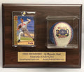 Personalized Baseball & Trading Card Display Case: Cherry Finish Wood Plaque