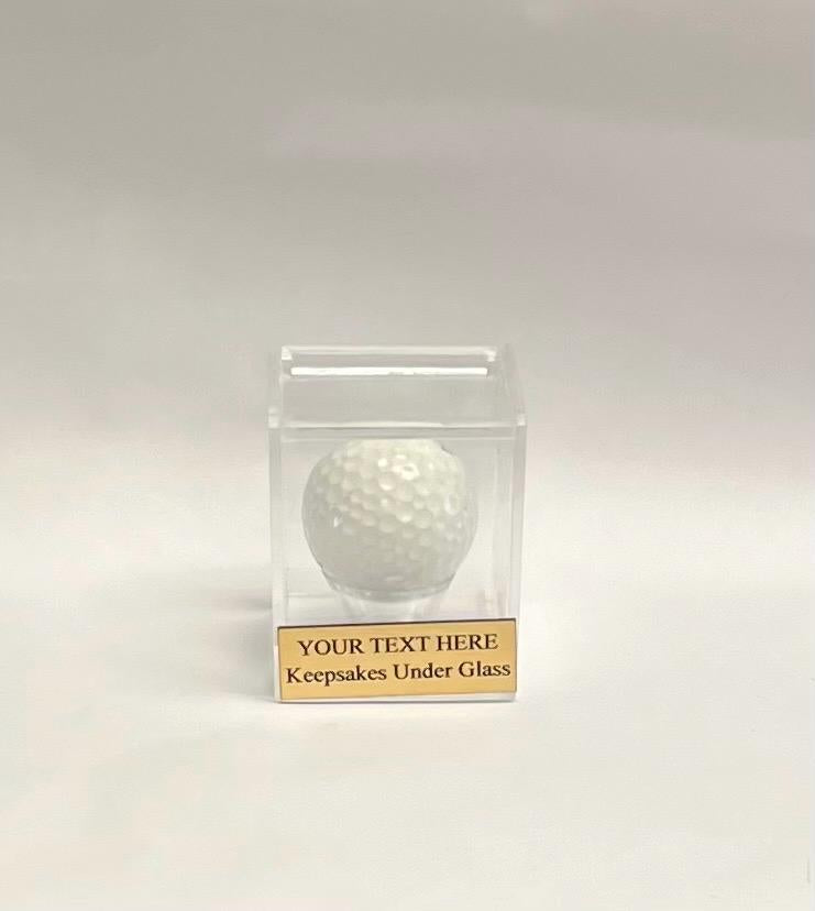 Engraved Golf Ball Display Case: Acrylic Hinged Lid Award