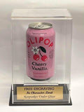 Beer or Soda Can Personalized Acrylic Display Case with Custom Riser Base - Free Engraving