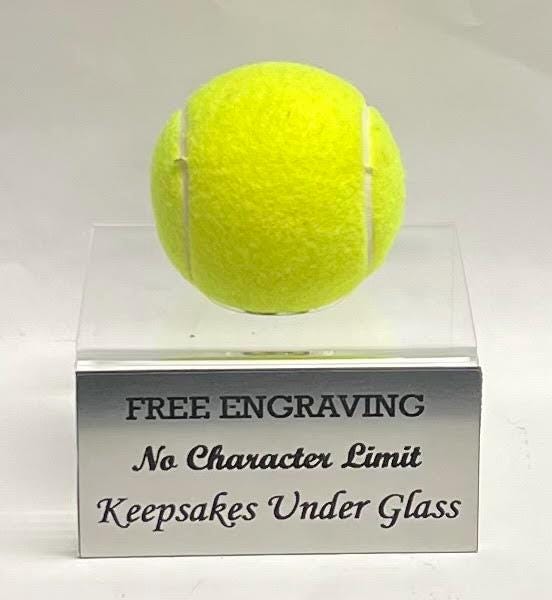 Tennis Ball Acrylic Riser Display Ball Stand - Free Engraving