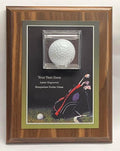Personalized Golf Ball Display Case: Hole In One, Eagle, Walnut or Black Plaque