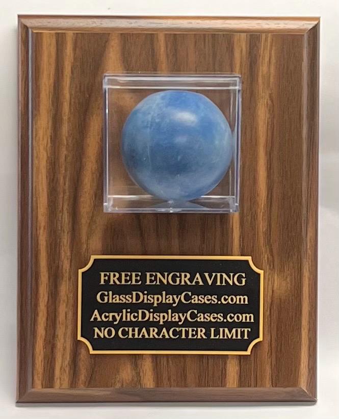 Personalized Lacrosse Ball Display Case: Walnut or Black Wood Plaque, Free Engraving