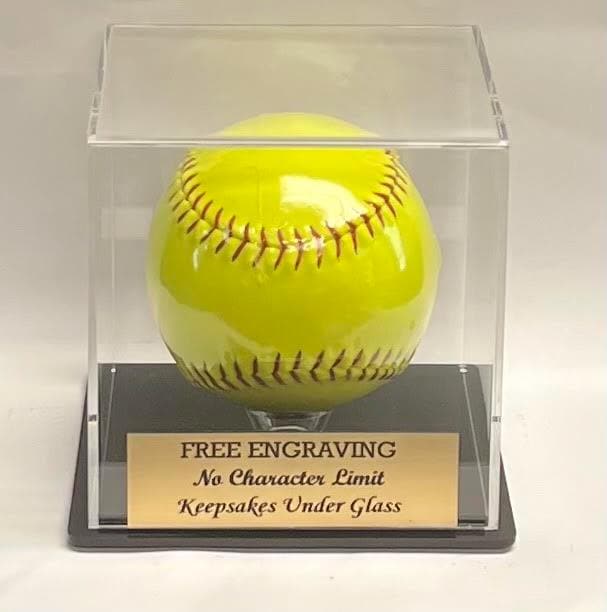 Softball Acrylic Personalized Display Case For An 11" or 12" Ball.