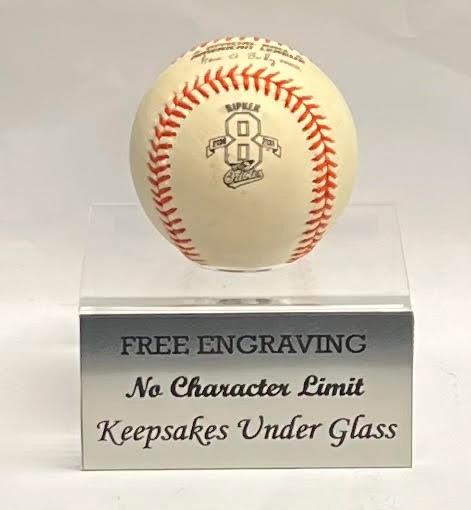 Baseball Acrylic Display Riser Stand with Recessed Holder for Personalized, Custom Engraved Baseball Collectibles