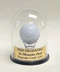 Golf Ball Display Case: Round Dome with Base - Free Engraved Nameplate