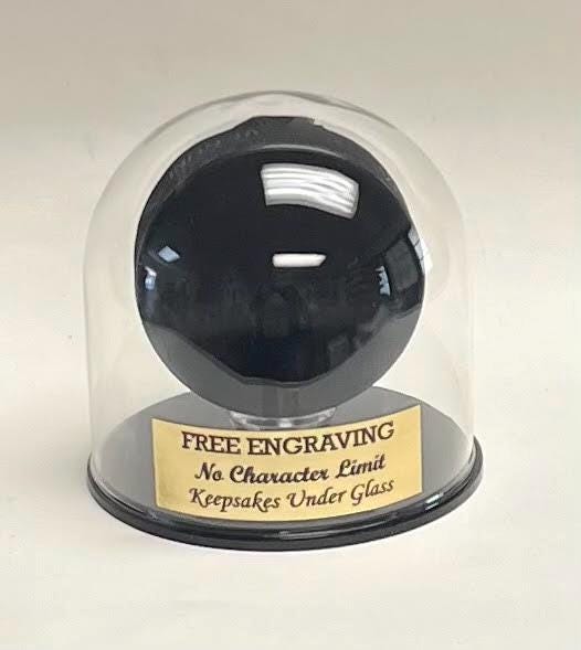 Hockey Puck Display Case: Round Dome with Engraved Nameplate
