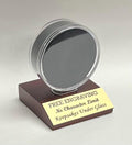 Personalized Hockey Puck Display Case: Engraved Acrylic Holder, Cherry or Black Finish Base