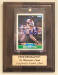 Baseball Trading Card Display Case: Walnut Finish Wood Plaque
