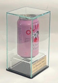 Beer or Soda 12oz Can Personalized Glass Display Case with Riser Base Free Engraving