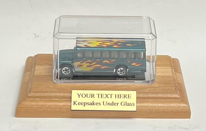 1/64 Scale Diecast Car Acrylic Display Case: Personalized Maple Wood Base With Natural or Black Finish